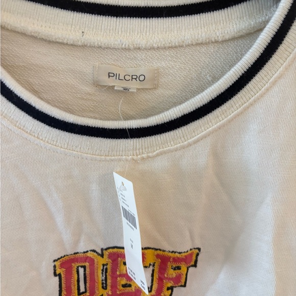 Anthro Pilcro Cream Graphic Sweatshirt - Picture 2 of 3